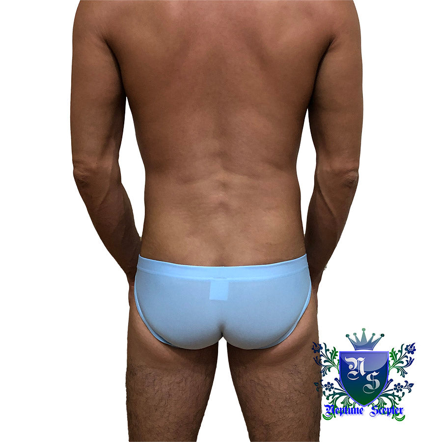 Swimming Briefs_translucent fabric (Light blue)