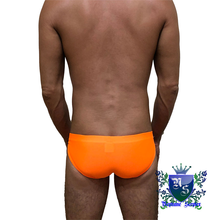 Swimming Briefs_translucent fabric (fluorescent orange)