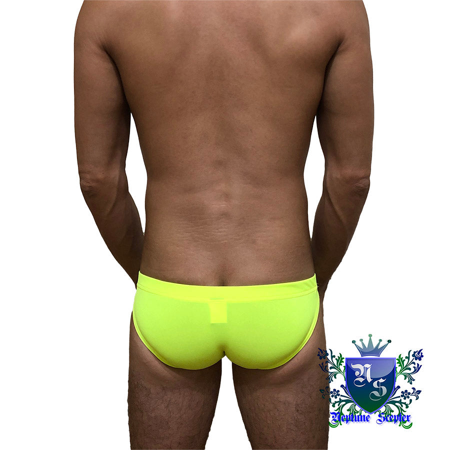 Swimming Briefs_translucent fabric (fluorescent yellow)