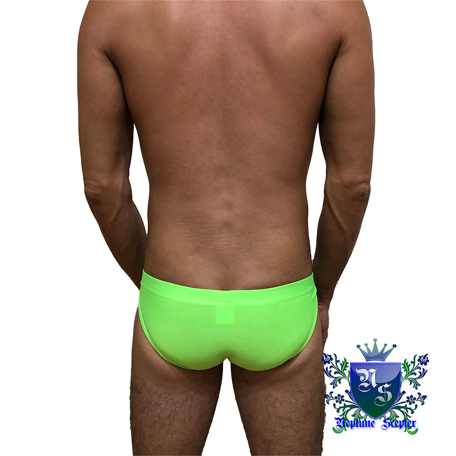 Swimming Briefs_translucent fabric (fluorescent green)